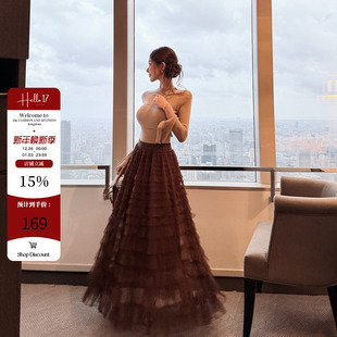 iu系千金氛围感半身裙女秋季 A字蓬蓬裙 栗子千层塔 Hello17