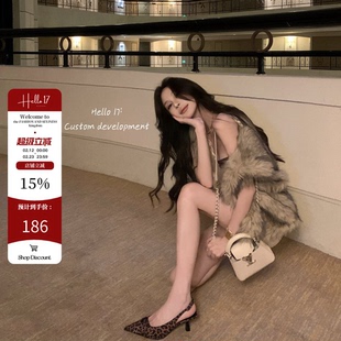 Hello17【搭配神器】环保毛皮草马甲短款无袖坎肩背心外套秋冬