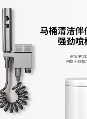 全铜马桶伴侣套装蹲便器厕所冲洗增压喷枪一进二出龙头角阀妇洗器