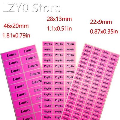 3Size Pink Custom Name Stickers Waterproof Personal Office S