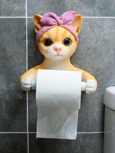 Cute Cat and Dog Tissue Holder Toilet Toilet Toilet Free Pu