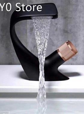 Black Faucet Bathroom Sink Faucets Hot Cold Water Mixer Cran