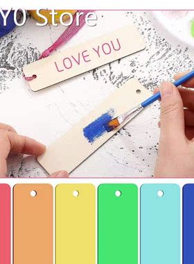 36 Pcs Wood Blank Bookmarks with 36 Pcs Colorful Tassels DIY