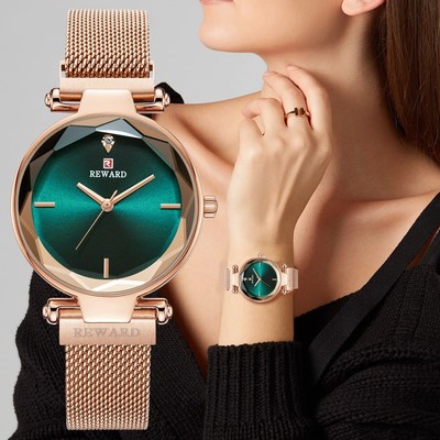 REWARD Simple Women Watches Fashion Magnetic Buckle Rose Go