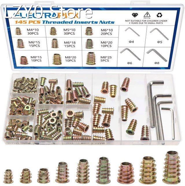 Electrapick 145pcs Zinc Alloy Hex Socket Drive Insert Nuts T