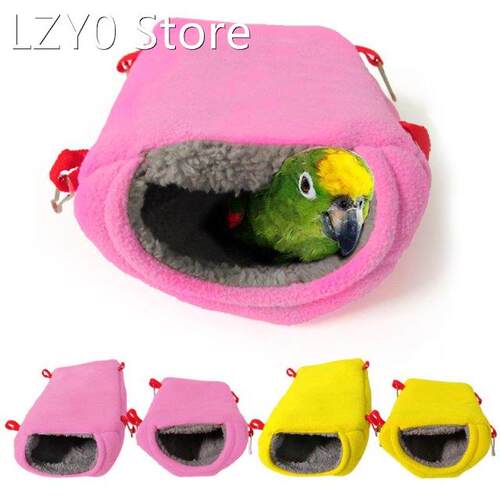 Pet Bird Nest House Parrot Bed Hut Hammock Hanging Cave Snug