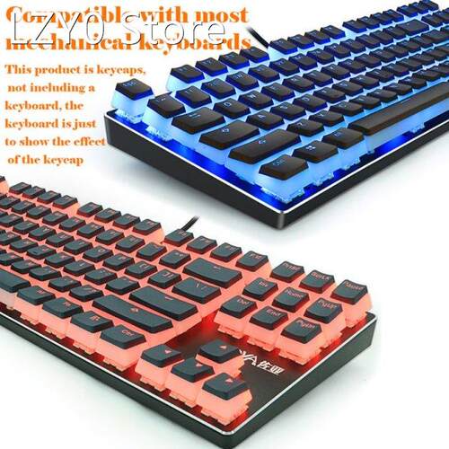 1 Set Replaceable PBT Pudding Keycaps 108 Transparent Letter