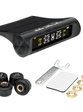 Solar Power TPMS Tyre Pressure Sensor Temperature Warning Fu