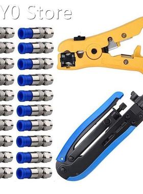 Coaxial Compression Tool Coax Cable Crimper Kit,F-Type Crimp