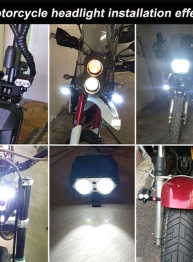 2PCS 20W 6000K Motorcycle led Headlight Spot light 2x XM-L T