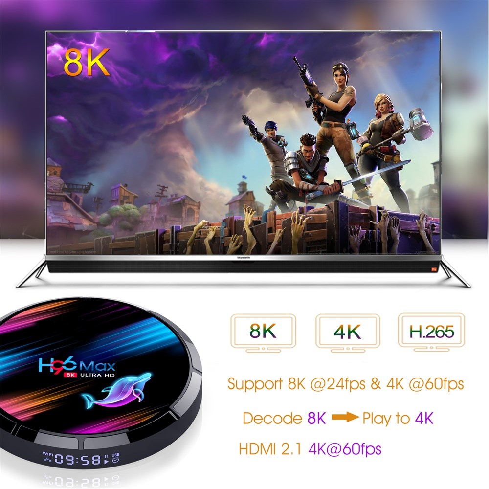 Android 9.0 TV Box H96MAX X3 1000M Amlogic S905X3 8K Dual W