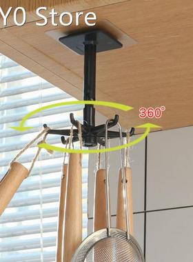 Punch-free Kitchen Hooks Multi-Purpose 360 Degree Rotated Se