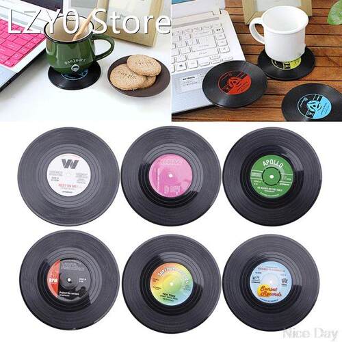 New Retro Skid Mat Holder Vinyl CD Album Record 6pcs A21 20