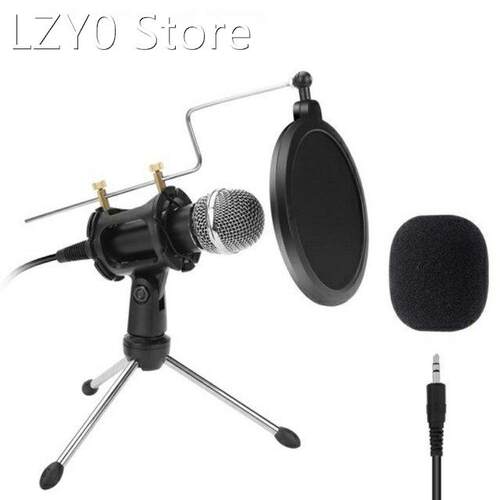3.5mm Condenser PC Microphone with Adjustable desktop mic ar