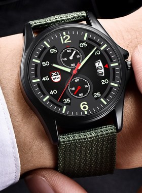 Military Nylon Waterproof Date Quartz Watch Relogio Masculi