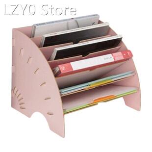 Fan-Shaped Wooden Desktop File Holder Office Desk Organizer