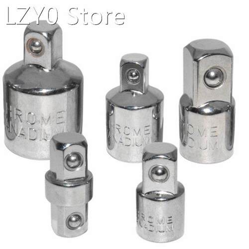 5 Pcs 1/4 3/8 1/2 Drive Socket Adapter Converter Reducer Air