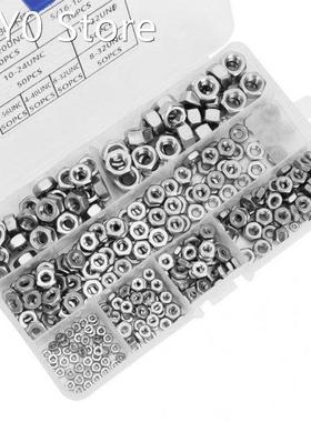 360pcs Stainless Steel Hex Nuts Coarse Thread American Syste