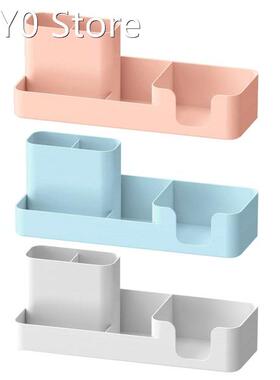 Desktop Stationery Storage Box Compartment Pen Holder Note P