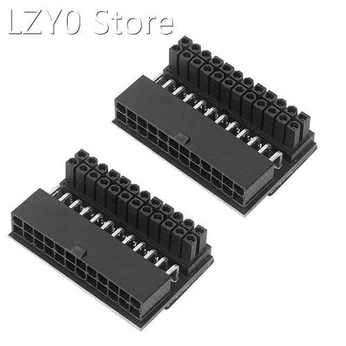 2Pcs ATX 24Pin 90 Degree 24 Pin to 24Pin Power Plug Adapter