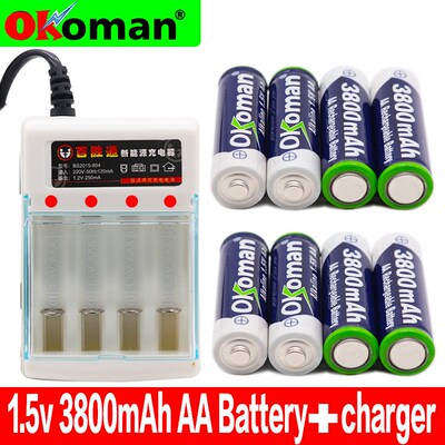New 1.5V Rechargeable AA Battery 3800mah Alkaline Batte