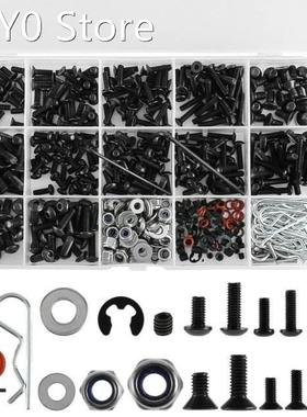 522Pcs Round Flat Socket Bolts M3 M4 Hex Button Head Screws