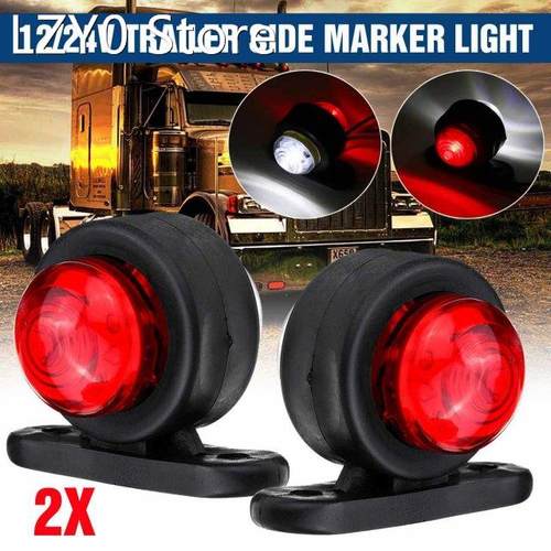2PCS 12V 24V Car Truck LED Side Marker Lights Indicator Sig