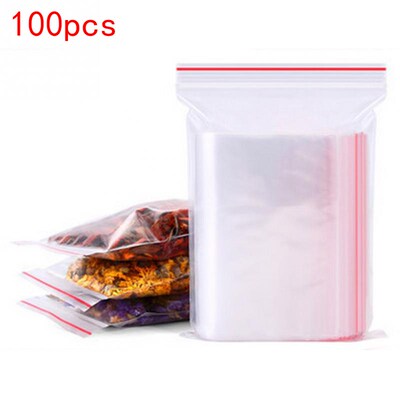 100Pcs Plastic Ziplock Bags Jewelry Ziplock Bag Food Packag