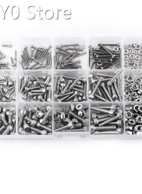 480pcs M2 M3 M4 Hex Socket Screws Set Stainless Steel Hex So