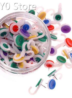 Pack of 36 pcs Decorative Hook-shaped Push Pins 2-in-1 Metal