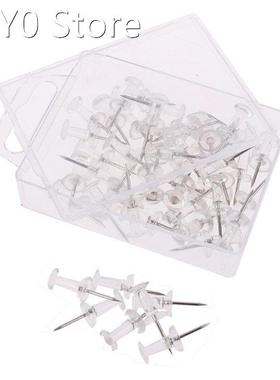 50pcs/set Plastic Transparent Rose Gold Push Pins Thumb Thum