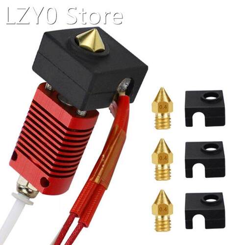 7pcs Extruder Hotend 0.4mm Nozzle Kit with PTFE Tubing+Silic
