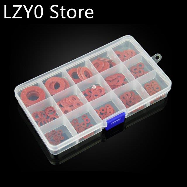 225pcs Flat pad insulation washer set Red Paper Meson Gasket