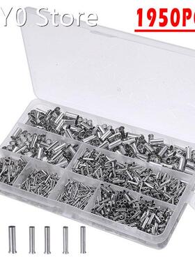 1950pcs/set Durable Wire End Ferrules Press Sleeves Assortme