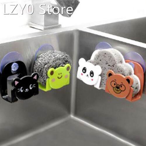 Cartoon kitchen sink storage rack sponge wipe layout rack su