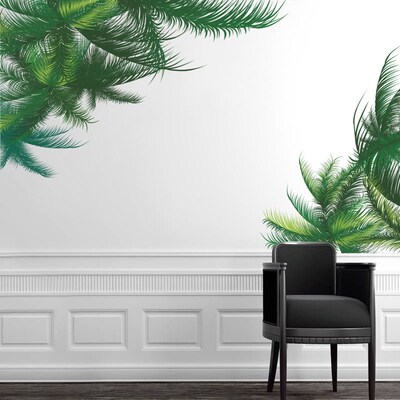 3D Green leaves Wall ers Living room Sofa TV Background deco