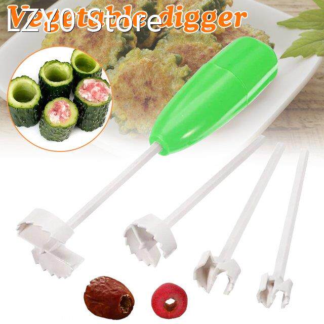 4pcs/set vegetable corer spiral cutter digging device corer