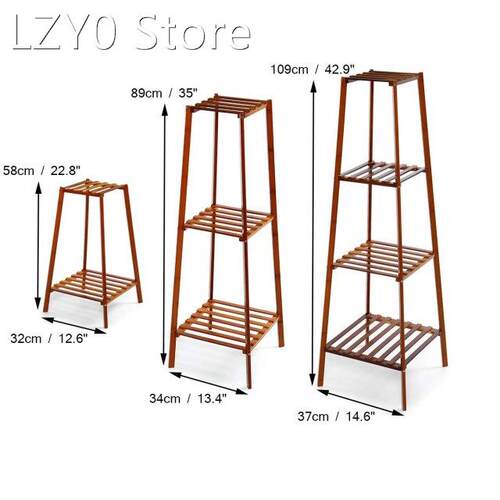 2/3/4 Layers Simplicity Wood Stand For Plants Landing Type L