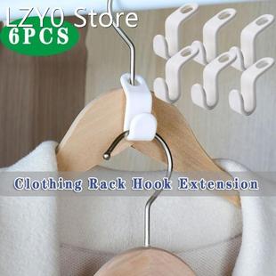 6pcs Closet Hanger Plastic Wonder Space Saver Extension Hook