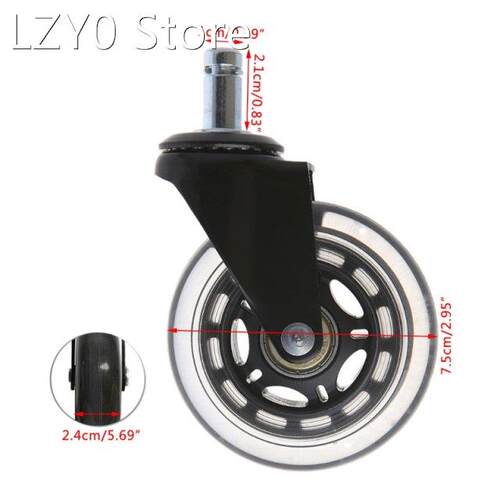 Universal 3 PU Style Office Chair Wheels Replacement Rollin