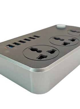 EU Plug Power Strip Socket 3 Universal Outlets 6 USB Fast C