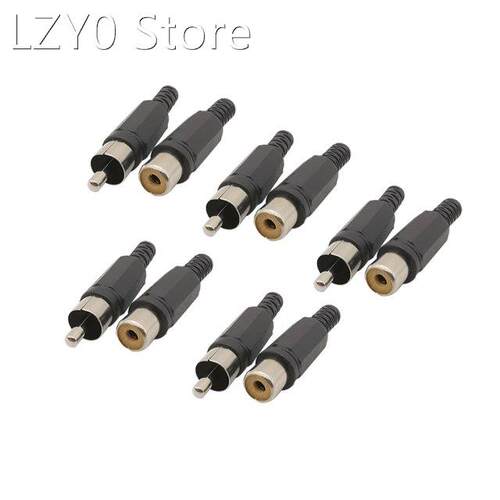 2/5Pair Plastic Lotus Plug Plastic Handle RCA Male Female So