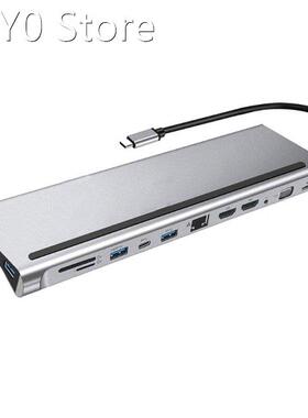 USB C HUB To HDMI 12 In1 VGA RJ45 Gigabit Ethernet Power Ada