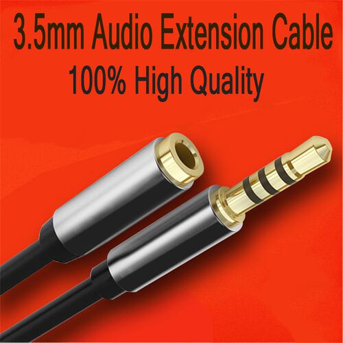 Stereo 3.5mm Audio Jack Extension Cable Male To Female Head