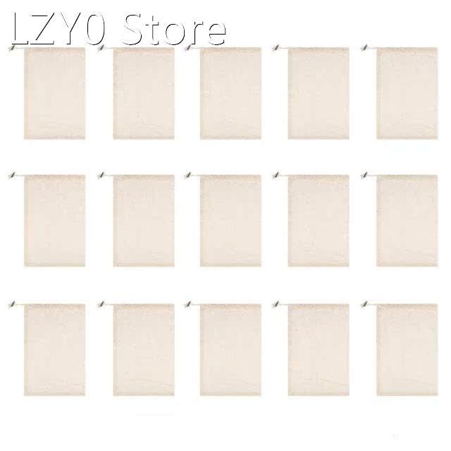 15Pcs Large Reusable Produce Bags Cotton Washable Mesh Bags