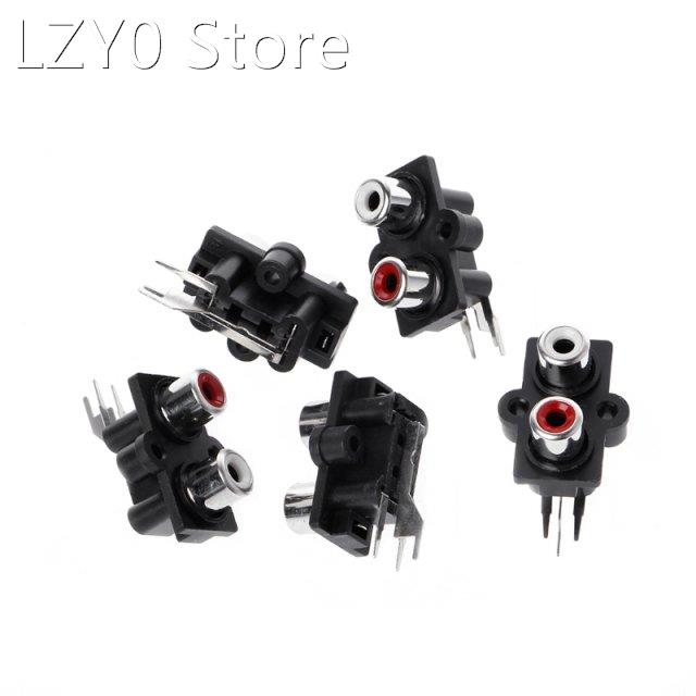 5 Pcs PCB Mount 2 Position Stereo Audio Video Jack RCA Femal
