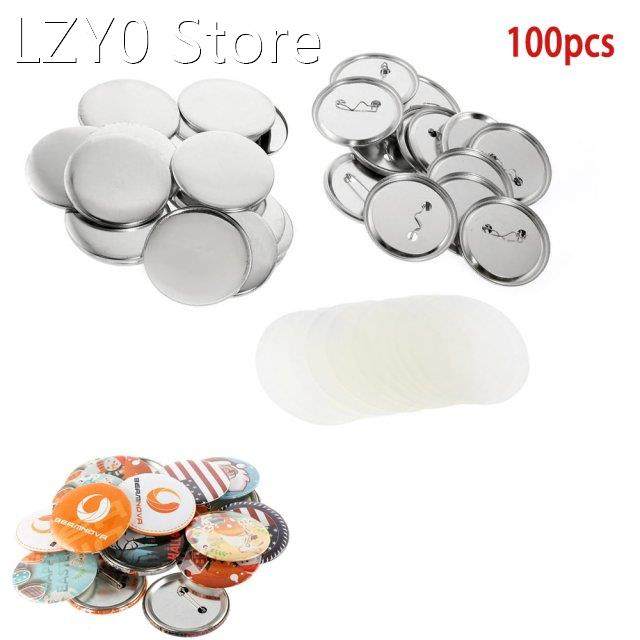100pcs Button Badge Machine Parts Metal Button Pins Blank Se