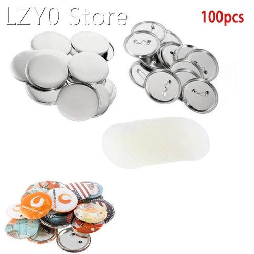 100pcs Button Badge Machine Parts Metal Button Pins Blank Se