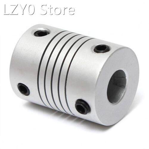 5mm x 8mm Silver Aluminum Flexible Shaft Coupling OD19mm x L