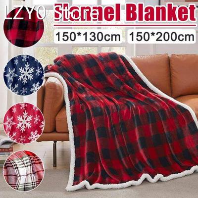 Snowflake Throw Blanket Fleece Soft Warm Winter Red Blankets